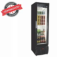 Cervejeira Cervejeiro Geladeira Cerveja Bebida Slim 300 Litros Preta Porta de Vidro Seminova