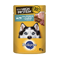 Ração Úmida Pedigree High Protein Sachê Porco e Carne Ao Molho Cães Adultos 85g
