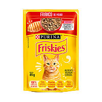 Ração Úmida Nestlé Purina Friskies Sachê Frango ao Molho Gatos Adultos 85g