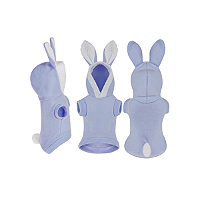 Roupa Soft Coelho Azul com Capuz