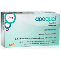 Apoquel Dermatológico Zoetis para Cães 3,6mg Tamanho:Caixa C/ 20 Comprimidos