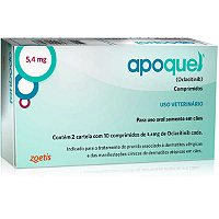 Apoquel Dermatológico Zoetis para Cães 5,4mg Tamanho:Caixa C/ 20 Comprimidos