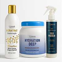 Combo Tzaha Keratrat + Deep + Uso Espetacular | Reconstrução, Hidratação e Proteção Térmica
