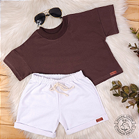 Conjunto Camiseta e Short Bebê 0 a 4 Anos – Miniatto Algodão