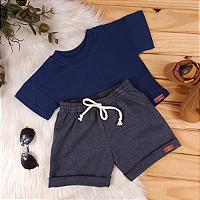 Conjunto Camiseta e Short Bebê 0 a 4 Anos – Miniatto Algodão