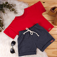 Conjunto Camiseta e Short Bebê 0 a 4 Anos – Miniatto Algodão
