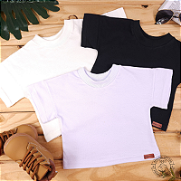Kit com 3 camisetas oversized 100% algodão