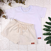 Conjunto Camiseta e Short Linho Infantil
