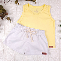 Conjunto regata e short Linho infantil