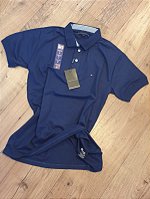 Polo Tommy Hilfiger Masculina Azul Marinho Custom Fit