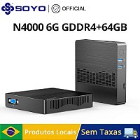 Mini pc Intel N4000 6GB RAM 64GB SSD VGA HDMI USB 3.0