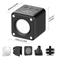 Luz de vídeo colorida com difusor Ulanzi L2 RGB Mini COB 360°