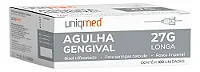AGULHA GENGIVAL 27G LONGA UNIQMED CX 100 UN