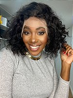 Lace Tina  Repartição livre  13x 4  180 de densidade  Cabelo humano   35 cm  Cor natural