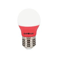Lâmpada super led bolinha S30 3w bivolt vermelho ourolux.