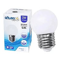 Lâmpada led bolinha G45 3w decorativa branco frio E27 127v Galaxy.