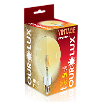 Filamento Superled Globo G125 4W bivolt 2400K.