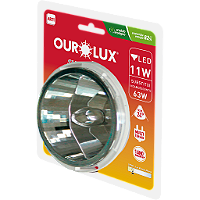 Lâmpada Superled AR111 11W bivolt GU10 2700K 24°.