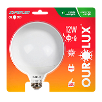 Lâmpada Superled Globo 12W Bivolt 6500K.