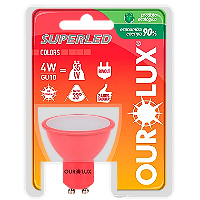Lâmpada Superled GU10 4W Bivolt 33º Vermelho IP66.