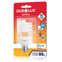 Lâmpada Fluorescente Spiralux 15W 127V 6400K.