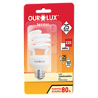 Lâmpada Fluorescente Spiralux 25W 220V 2700K.