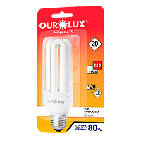 Lâmpada Fluorescente 3U 20W 220V 6400K.