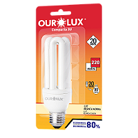 Lâmpada Fluorescente 3U 20W 220V 2700K.