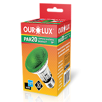 Lâmpada Halógena PAR20 50W 127V 30º Verde.