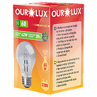 Lâmpada Eco Halógena Clara H60 42W 220V.