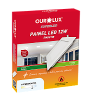 Plafon Superled Embutir 12W bivolt 6500K Quadrado 17cm x 17cm.