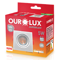 Superled Mini Spot 5W 4000K quadrado bivolt.