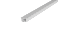 Perfil embutir para fita led 200X2,4X1,5cm alumínio branco fosco e policarbonato.