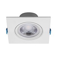 Plafon de embutir LED easy face plana quadrado 30º 3000K 7W bivolt 11,7X11,7X4,5cm ABS branco.