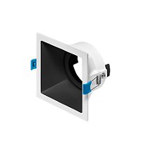 Plafon de embutir Square recuado quadrado AR70 Gu10 11,6X11,6X7cm alumínio branco e preto.