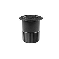 Embutido de solo chão LED Focco Grid redondo com grade antiofuscante 12º externo 3000K 5W bivolt IP67 Ø6,5X7cm alumínio preto.