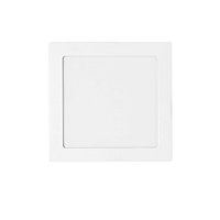 Plafon de embutir LED Eco quadrado 4000K 12W bivolt 120º 17x17x2,5cm policarbonato branco.