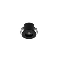 Plafon de embutir LED Móbili redondo para movelaria MDF 25° 3000K 1,5W bivolt Ø3,7X2,9cm policarbonato e ABS preto.