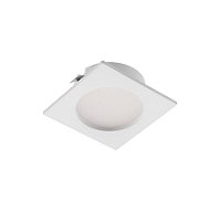 Plafon de embutir LED Móbili quadrado para movelaria MDF difuso 100° 3000K 2,5W bivolt 5,8x5,8x2,1cm ABS e policarbonato branco.
