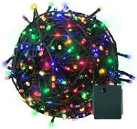 Pisca de Natal 100 Leds Colorido 8 Funções 10 Metros fio verde 220V.