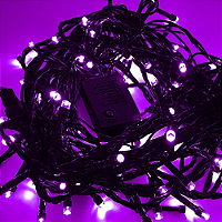 Pisca de Natal 100 Leds Violeta 8 Funções 10 Metros fio verde 220V.