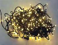 Pisca de Natal 300 Leds Branco Quente 8 Funções fio verde conector macho e fêmea 30 Metros 127V.