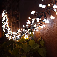 Pisca Festão 400 LEDS bolinha branco fio verde bivolt 3 metros IP65 com memória.