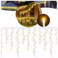 Cascata De Natal 100 LEDS Luz Branco Quente 8 Funções tomada macho / fêmea 3,00m 127V.