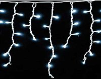 Cascata De Natal 100 LEDS Luz Branco Frio 8 Funções tomada macho / fêmea 3,00m 127V.