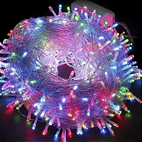 KIT 100 Pisca de Natal 100 Leds Colorido 8 Funções 10 Metros fio transparente 220V.