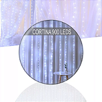 Cortina De Natal 900 LEDS Branco Frio fixa 4mx3m 127V.