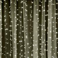Cortina com 320 LEDs Branco Quente 3mx2m Multi Funcional 220V.