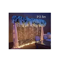 Cascata com 288 LEDs Branco Quente função cachoeira 3m x 2,5 metros bivolt.