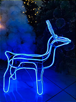 Armação De Rena Neon macho Azul com movimento 127V IP44 uso externo.
